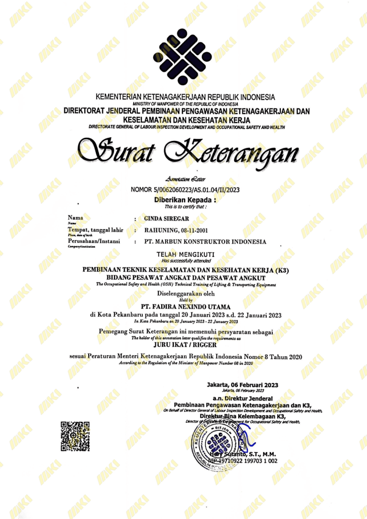 SERTIFIKAT RIGGER-GINDA SIREGAR