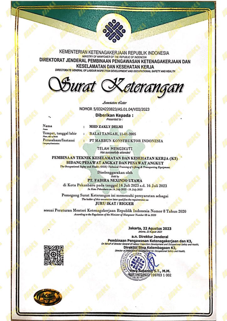 SERTIFIKAT RIGGER-MHD ZAKLY DELMI