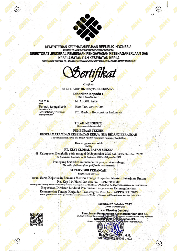 SERTIFIKAT SUPERVISOR PERANCAH-M ABDUL AZIZ